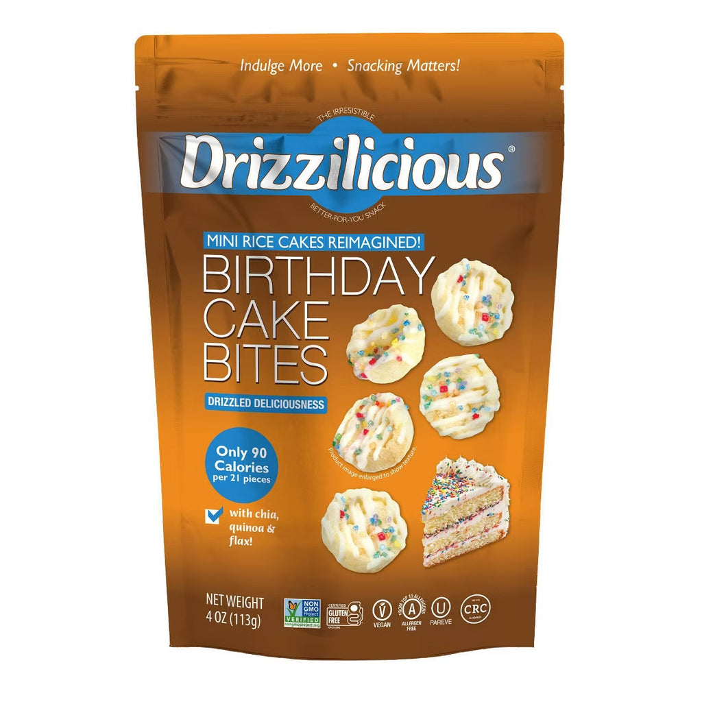 Drizzilicious Birthday Cake Drizzled Mini Rice Cakes – 4oz