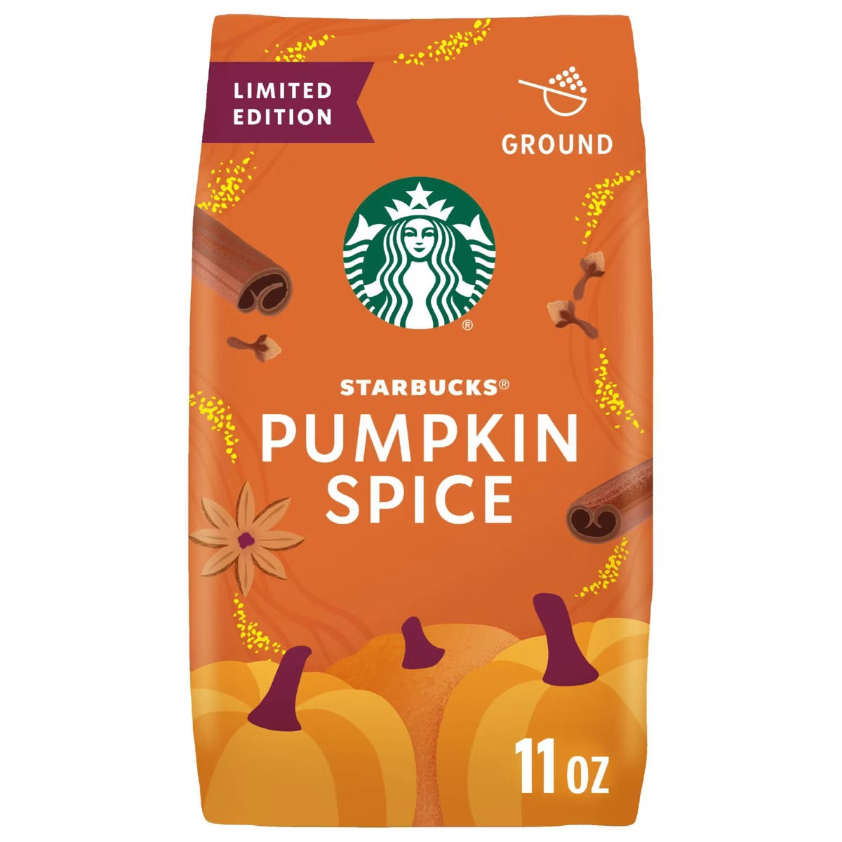 (COMING SOON) Starbucks Pumpkin Spice Light Roast Ground Coffee – 11 oz (Limited Edition)