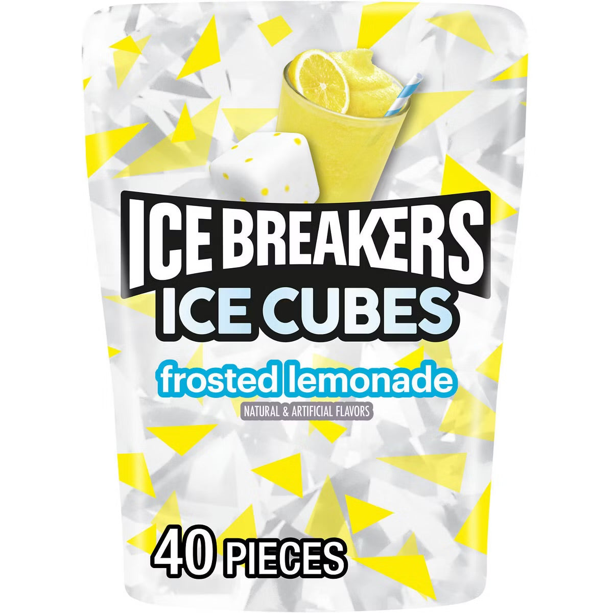 ICE BREAKERS ICE CUBES Frosted Lemonade Chewing Gum – 40pcs