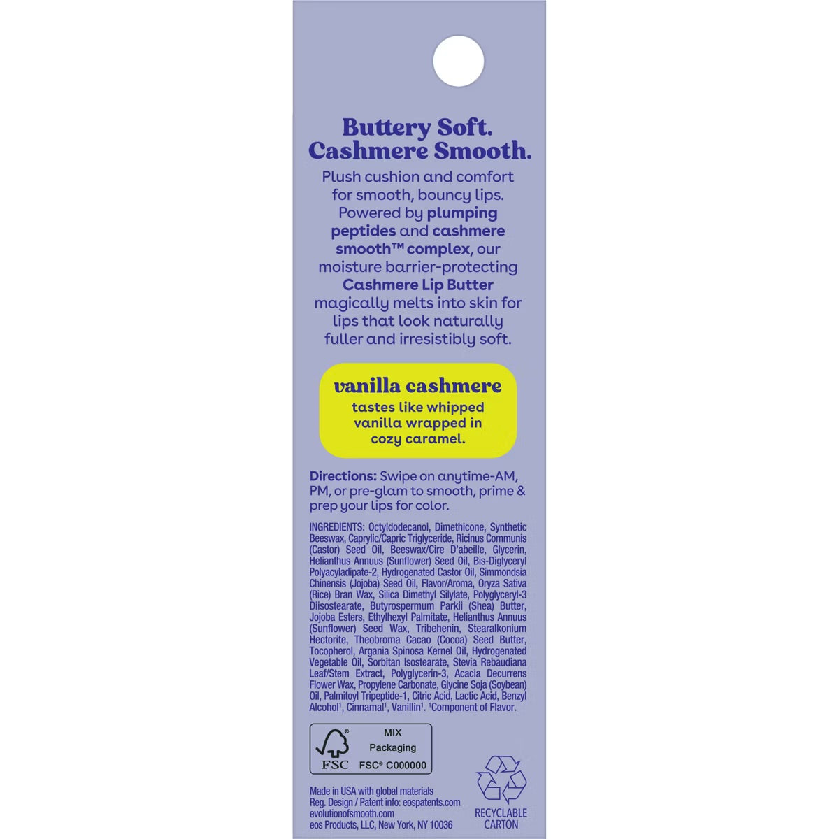 eos Cashmere Lip Butter - Vanilla Cashmere - 0.35 fl oz