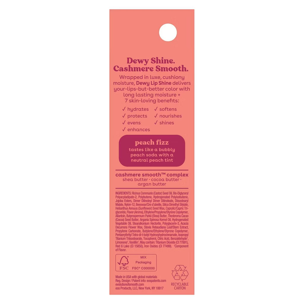 NEW! eos Dewy Lip Shine – Peach Fizz – 0.35 fl oz