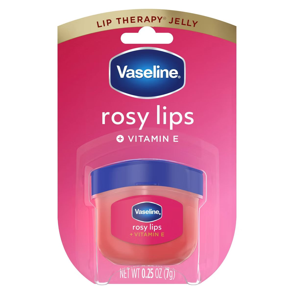 Vaseline Lip Therapy Mini Lip Balm – Rosy – Travel Size – 0.25 oz