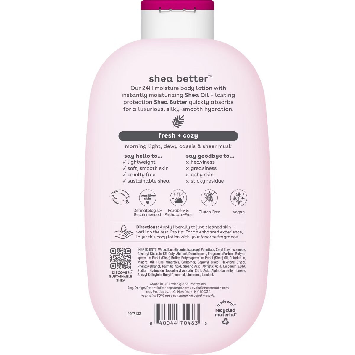 eos Shea Better 24H Moisture Body Lotion – Fresh & Cosy - 16 fl oz