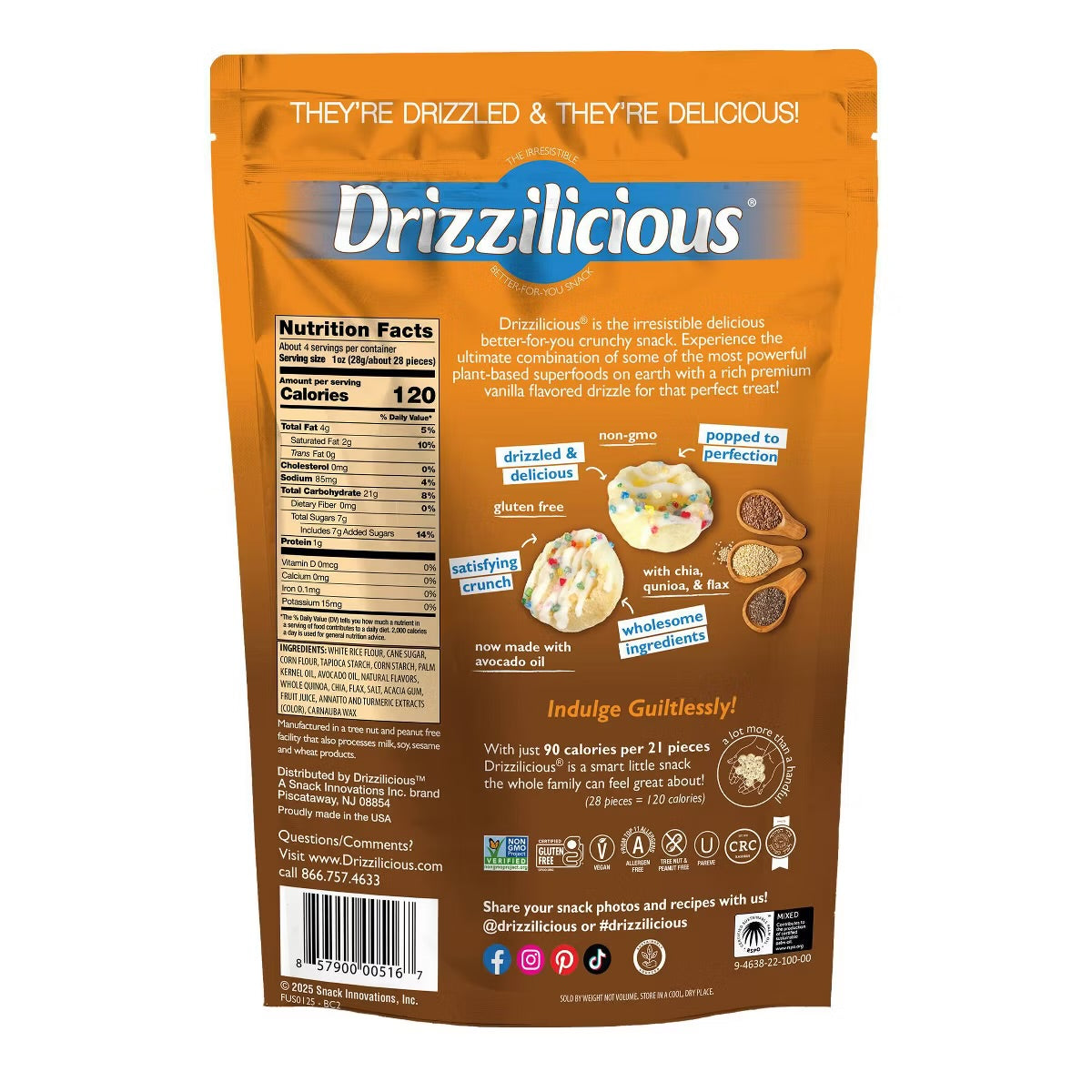 Drizzilicious Birthday Cake Drizzled Mini Rice Cakes – 4oz