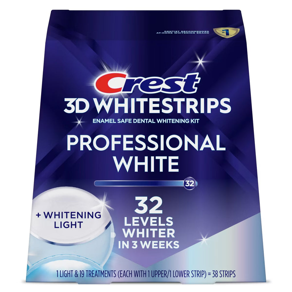Crest 3D Whitestrips Professional White + Whitening Light Teeth Whitening Kit – 19 Treatments