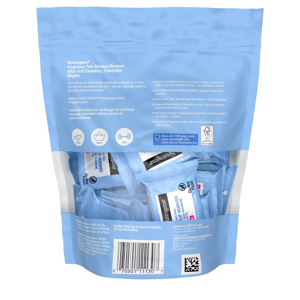 Neutrogena Makeup Remover Wipes - Ultra Soft Micellar Facial Cleansing - 20ct (Fragrance Free)