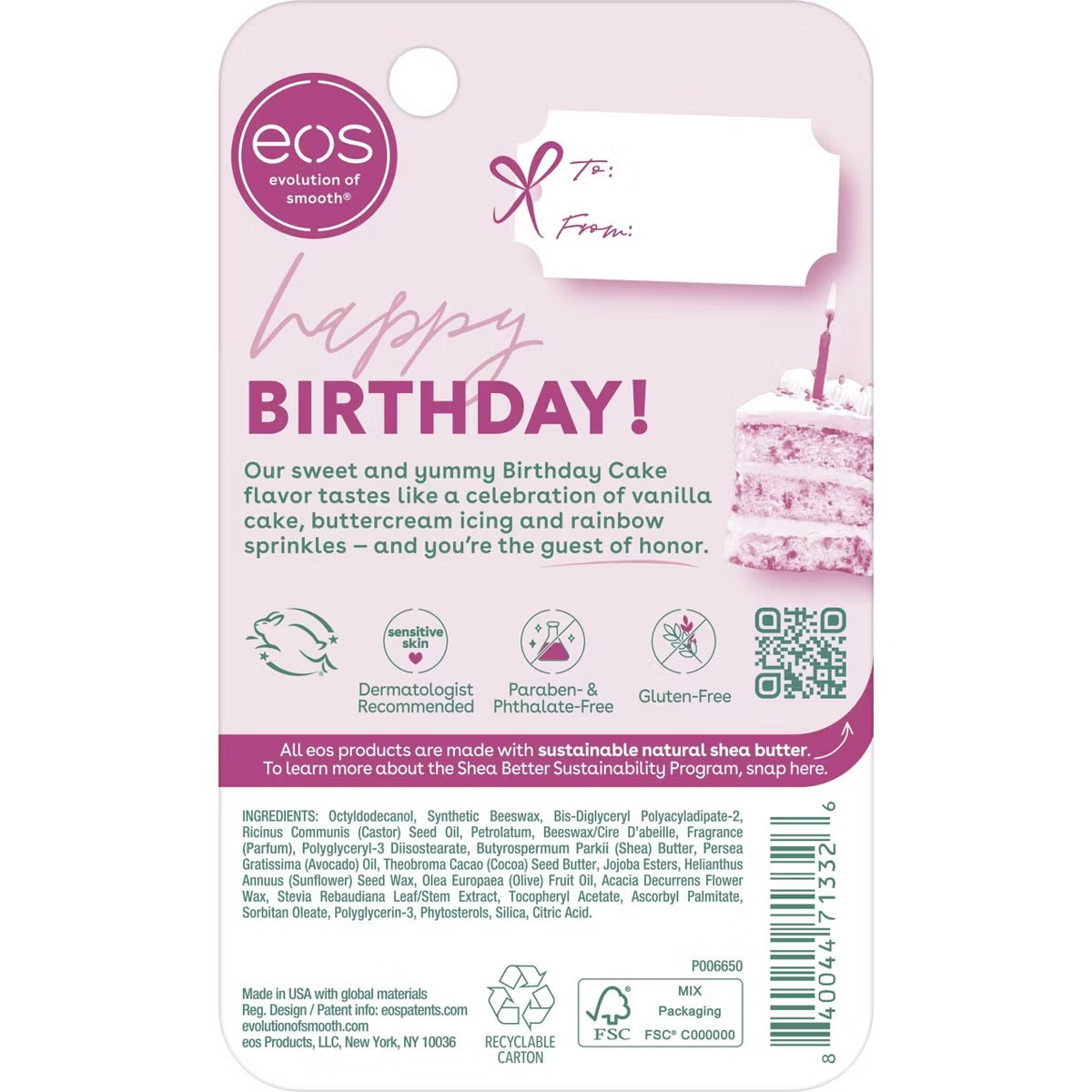 eos 24H Moisture Super Balm - Birthday Cake