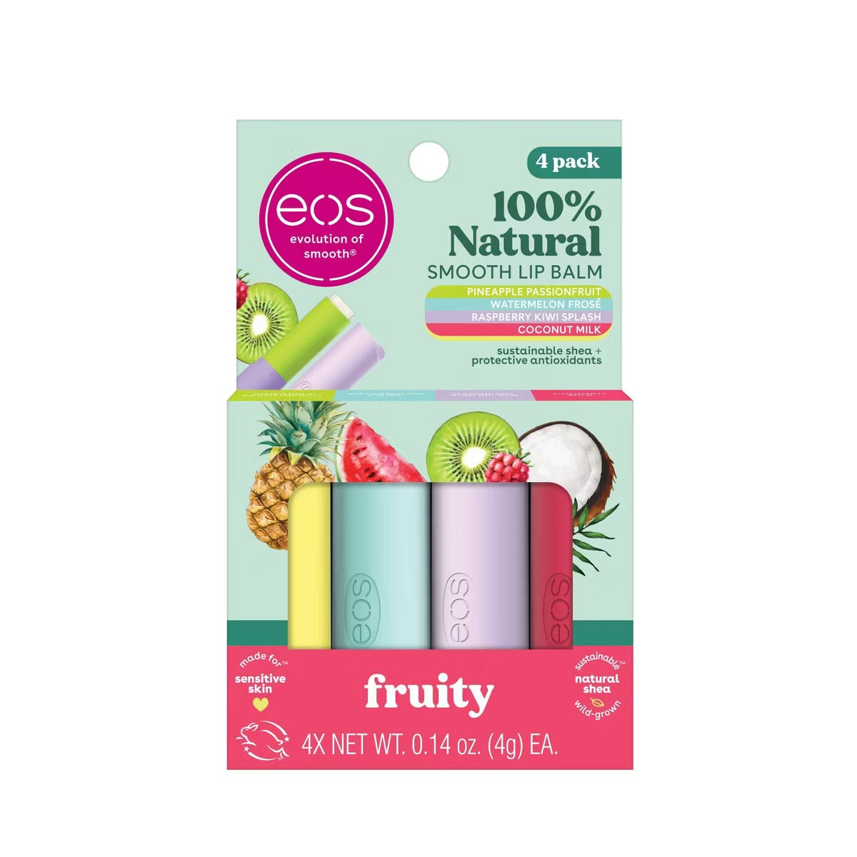 eos 100% Natural Shea Lip Balm Variety Pack - Fruity