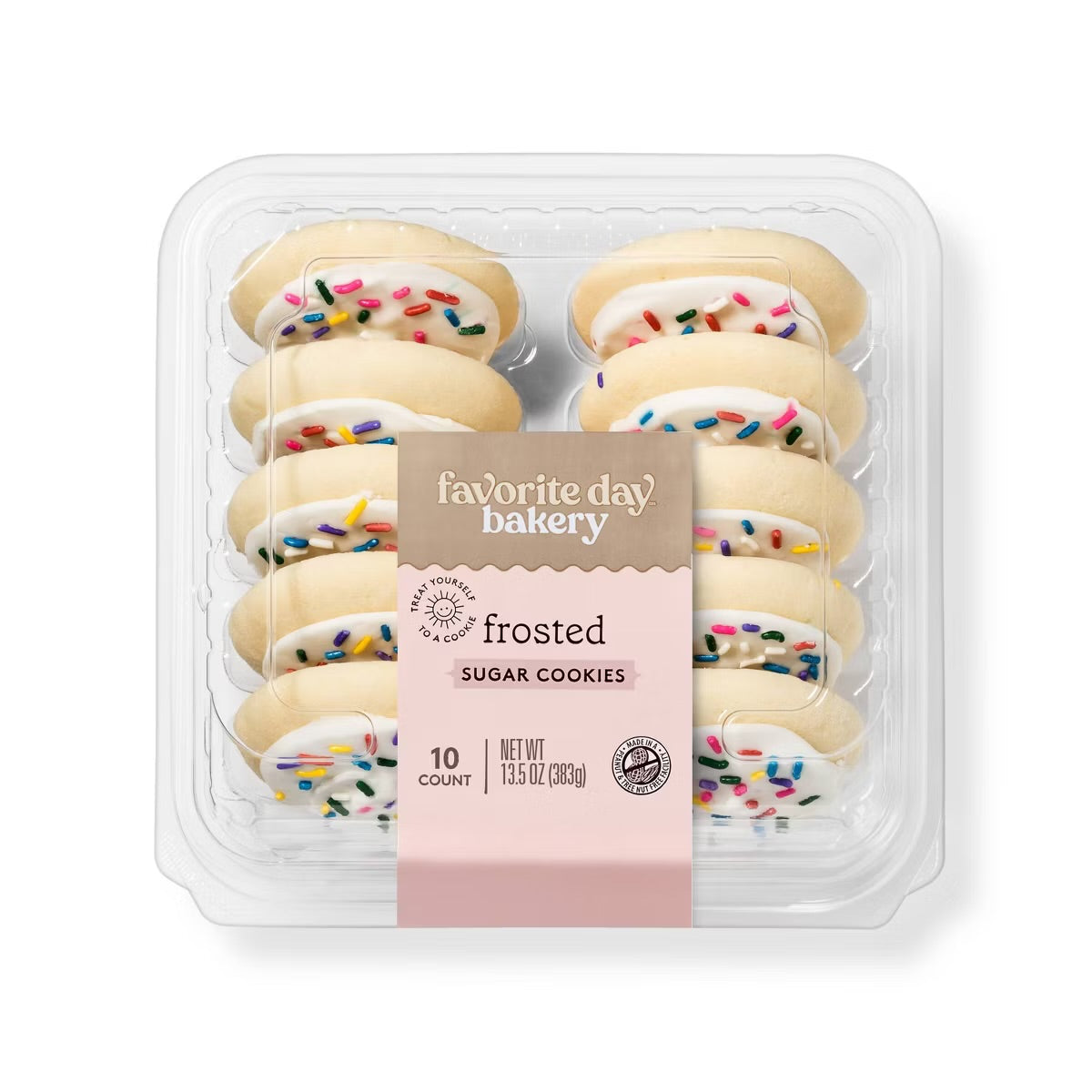 White Frosted Sprinkles Sugar Cookies - 13.5oz/10ct