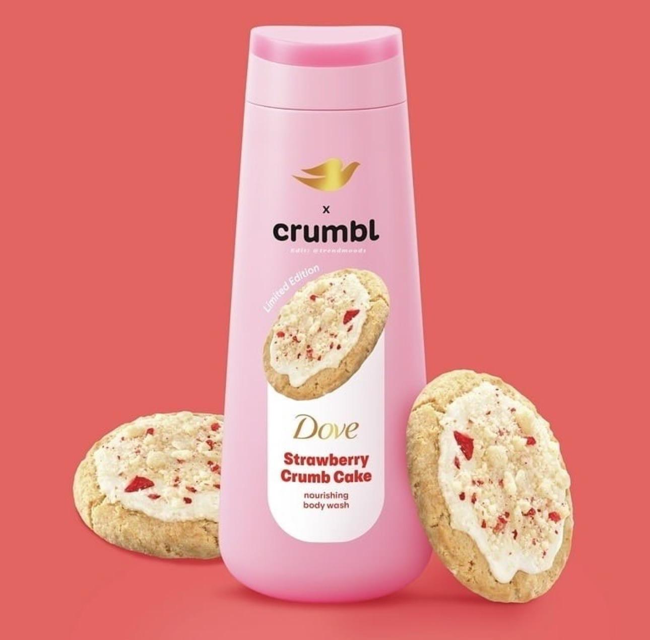 Dove x Crumbl Body Wash – Strawberry Crumb Cake
