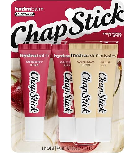 NEW! Chapstick Hydrabalm Cherry and Vanilla Lip Balm - 4ct