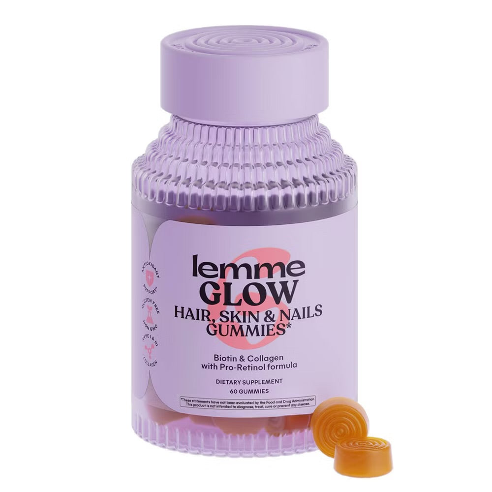 Lemme Glow Collagen Gummies – Peach Flavour – 60 Count