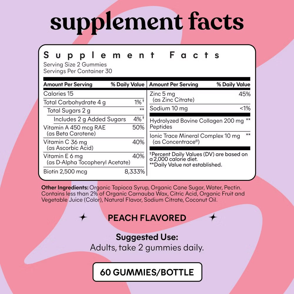 Lemme Glow Collagen Gummies – Peach Flavour – 60 Count