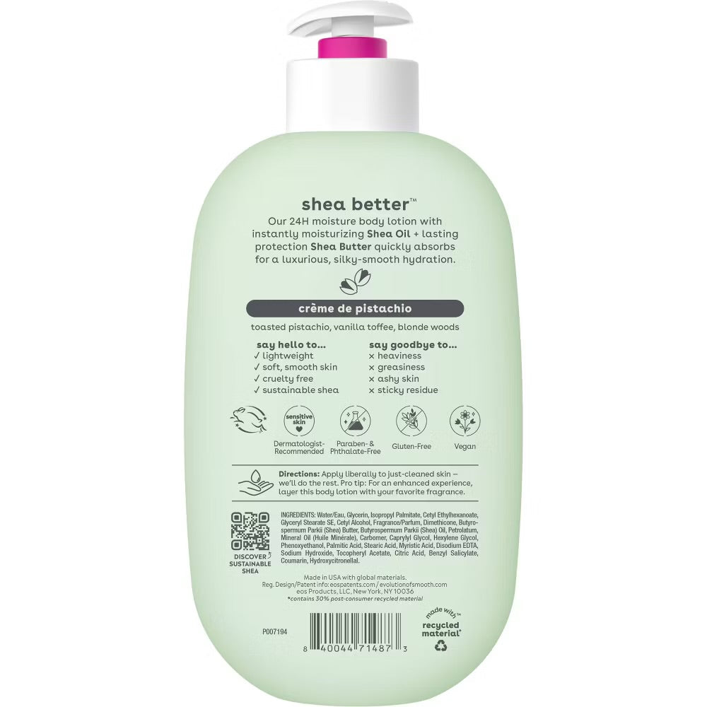 eos Shea Better 24H Moisture Body Lotion – Crème de Pistachio